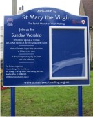 St Mary the Virgin Church Notice Board on Aluminium Posts